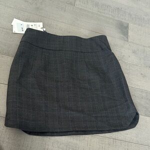Zara Charcoal Plaid Mini Skirt